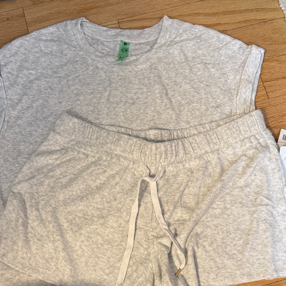 Gray Terry Cloth 2 Piece Set
